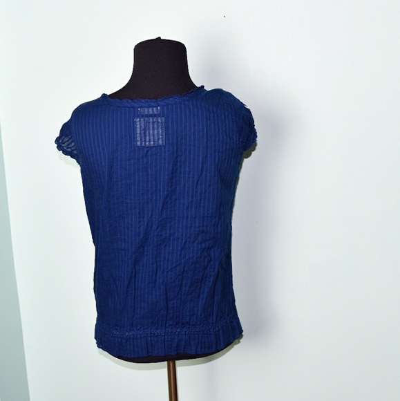 Hollister Navy Sheer Embroidered Blouse - Picture 2 of 2